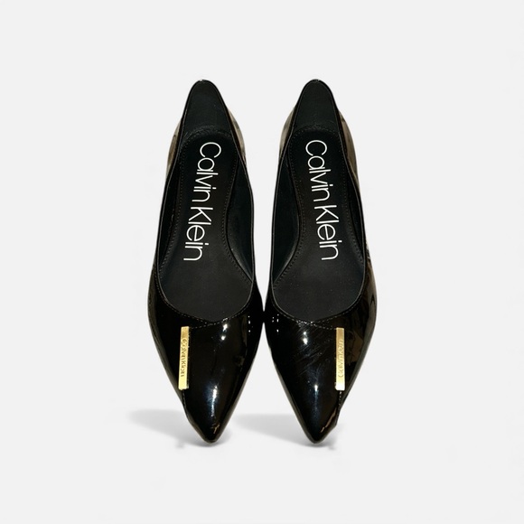 Calvin Klein Shoes - Calvin Klein Arline Black Patent Leather Flats Size 8.5